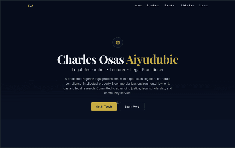 Charles Aiyudubie — Legal Portfolio preview