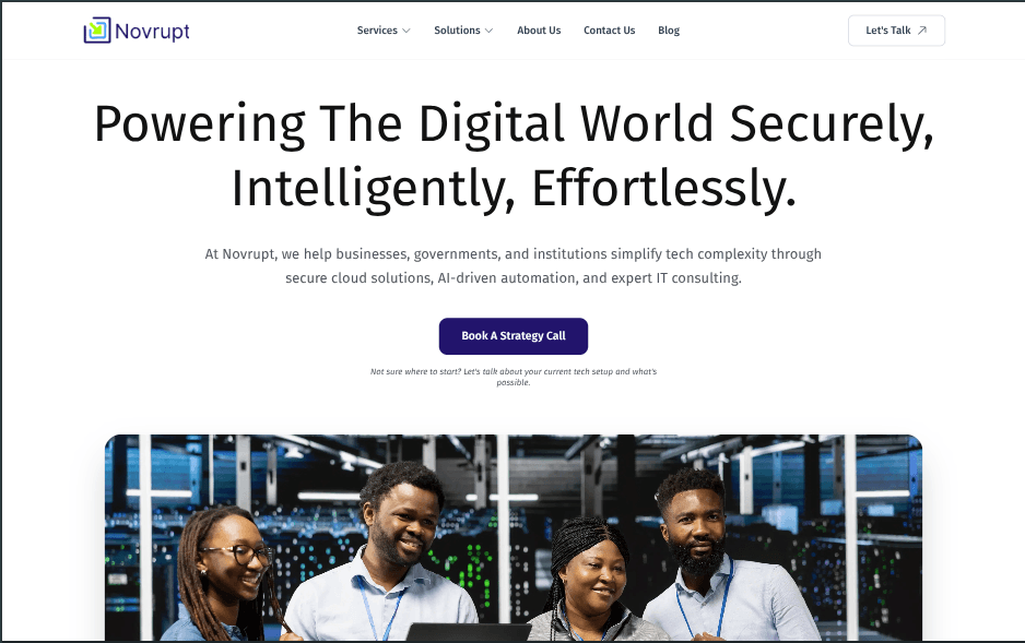 Novrupt — Technology Partner Website preview