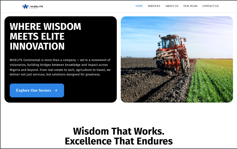 WIZELITE Continental — Corporate Website preview